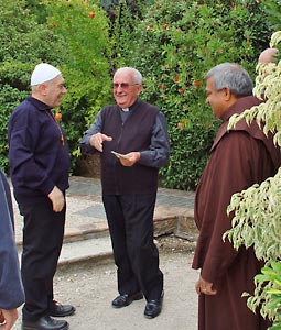 Roberto Casarin with Don Pierino Gelmini and Father Bernard