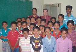 Padre Nathan with children of his school