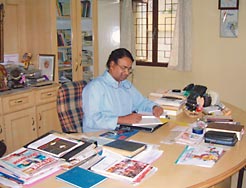 Padre Nathan in his office