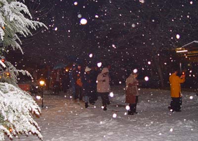 The evocative procession under the falling snow