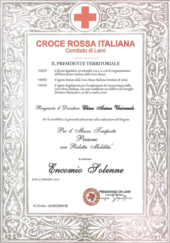 Solemn commendation to the Church Anima Universale The commendation
