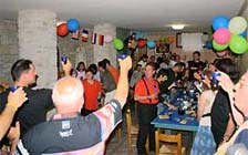 A toast to friendship with the policemen